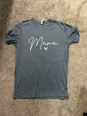 Bella Canvas Blue 'Mama' Script Tee